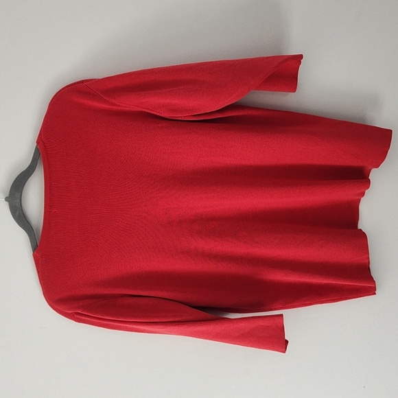 Dressbarn Sweater Size 18/20 Red Knit V-Neck Valentine's Christmas Festive - Picture 3 of 12